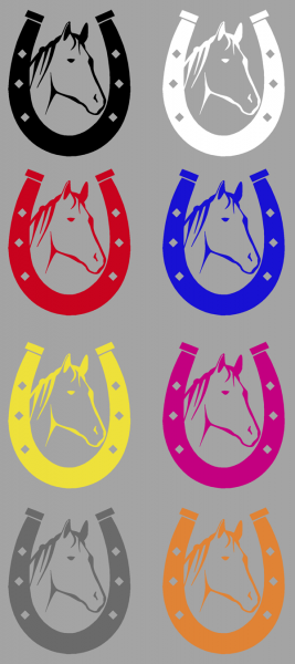 Aufkleber Hufeisen Pferdekopf